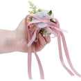 thumbnail image 4 of 2 Pack Flower Wrist Corsage Boutonniere Set,3" Artificial Rose and Carnation Handmade Silk Flower for Wedding Flowers Accessories Prom Suit Decor (Red), 4 of 4