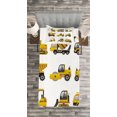 thumbnail image 3 of Ambesonne Construction Quilted Bedspread Set 2 Pcs, Big Vehicles Art, Twin Size, Yellow Grey White, 3 of 3