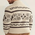 thumbnail image 4 of Men Winter Zipper Sweaters Geometric Print Long Sleeve Knit Cardigan Casual Knitted Jumpers Fall Sweater Jackets, 4 of 7