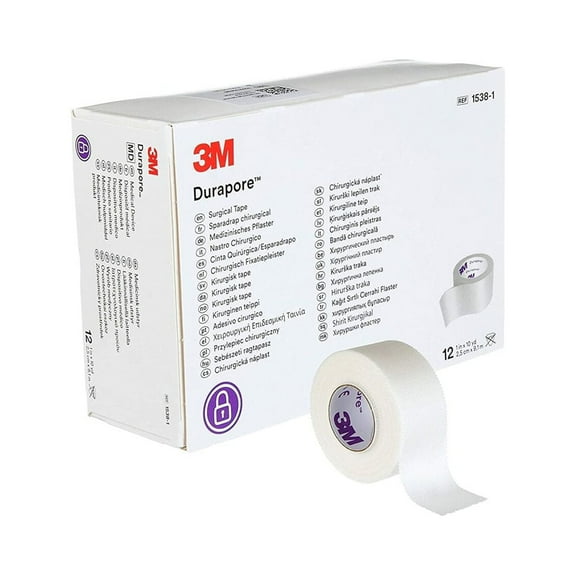 3M Durapore Surgical Tape 1" x 10 yd First Aid Tape Box 12 Count