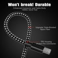 thumbnail image 3 of [3 Pack 10FT] PS4 Controller Charger Charging Cable Nylon Braided Micro USB High Speed Data Sync Cord Compatible with Playstation 4, PS4, Xbox One S/X Controller, Android Phones (Black&Blue&, 3 of 7