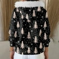 thumbnail image 6 of Women's Fashion Casual Sweater Zipper Cardigan, Christmas Themed Print Plush Hooded Jacket for Seasonal Holiday Cheer and Style,Black,L, 6 of 6