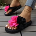 thumbnail image 6 of Wdhugt Women'S Casual Flip Flop Sandals Floral Design Open Toe Soft Sole Comfortable Wear 0.86In Heel Fabric Material In Dark Us Size 6.5, 6 of 9