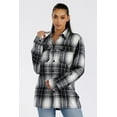 thumbnail image 2 of Woodridge Flannel Co Womens Long Sleeve Plaid Shirts Flannel Button Down Shacket Jacket Coats, 2 of 4