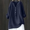 thumbnail image 2 of Long Sleeve Shirts For Women Sevevn Women's V-Neck Long Sleeve Loose Button Cotton And Linen Tunic Shirts Summer Shirts Blouse Summer Shirts For Women, 2 of 5