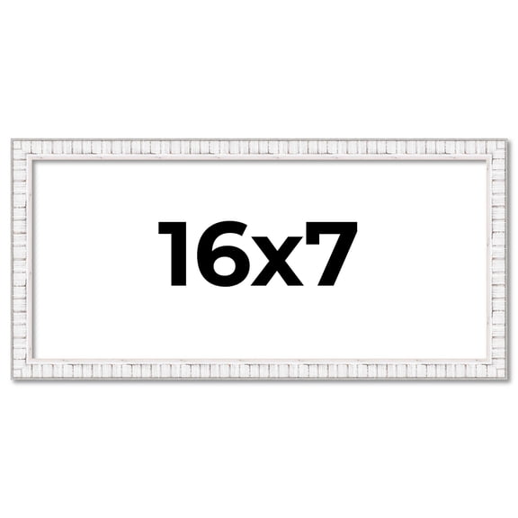 16x7 Frame White Real Wood Picture Frame Width 0.75 inches | Interior Frame Depth 0.5 inches |