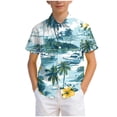 thumbnail image 5 of JUMEYU Hawaiian Shirt for Boys Little & Big Boy's Button Down Hawaiian Shirts Short Sleeve Cool Cartoon Print Tops T-Shirt for Kids Size 14-15 (Light Blue,14-15 Years), 5 of 7