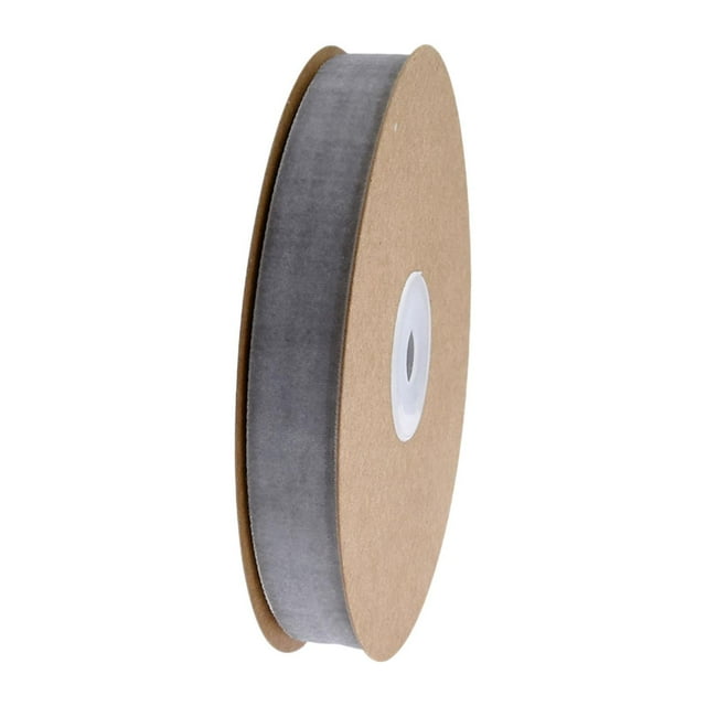 Luzkey Velvet Ribbon Crafting 10M Length Single Face Florist Ribbon for Gift Wrapping Decoration Wedding Party Bow Making Art Crafts Gray