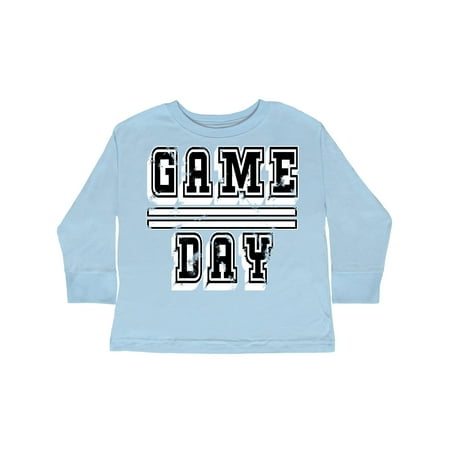 

Inktastic Thanksgiving Game Day Distressed in White Gift Toddler Boy or Toddler Girl Long Sleeve T-Shirt