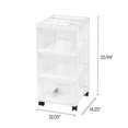 IRIS USA 3-Drawer Storage Cart with Organizer Top with Wheels, Plastic, White - image 4 of 8