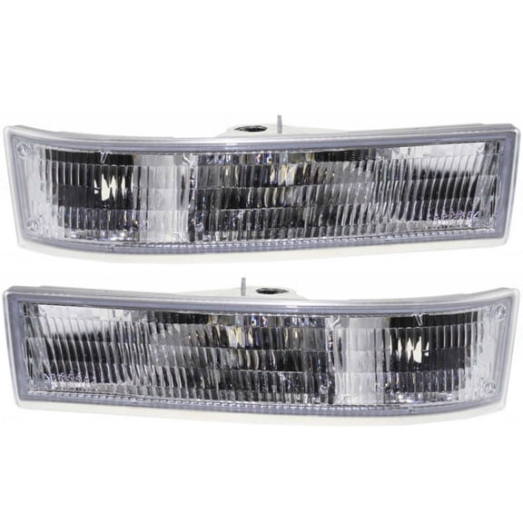For Chevy Astro 1995-2005 Turn Signal/Parking Light Driver and Passenger Side | Pair | Clear Lens | Replacement For CH2530103, GM2521147 | 55077885AD, 16523212