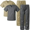 2-PACK Medgear Scrubs for Men and Women Scrubs Set Medical Uniform Scrubs Top and Pants