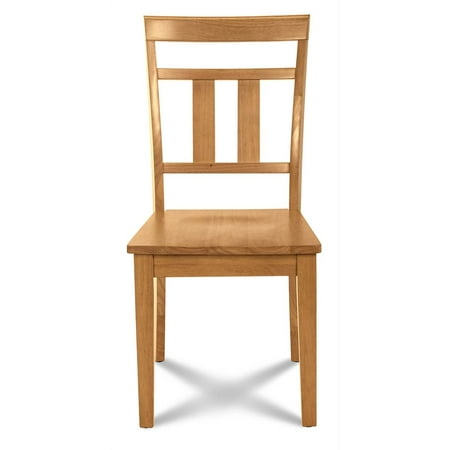 Oak Hall Seat - Dining Chair with Wooden Seat in Oak Finish - Set of 2