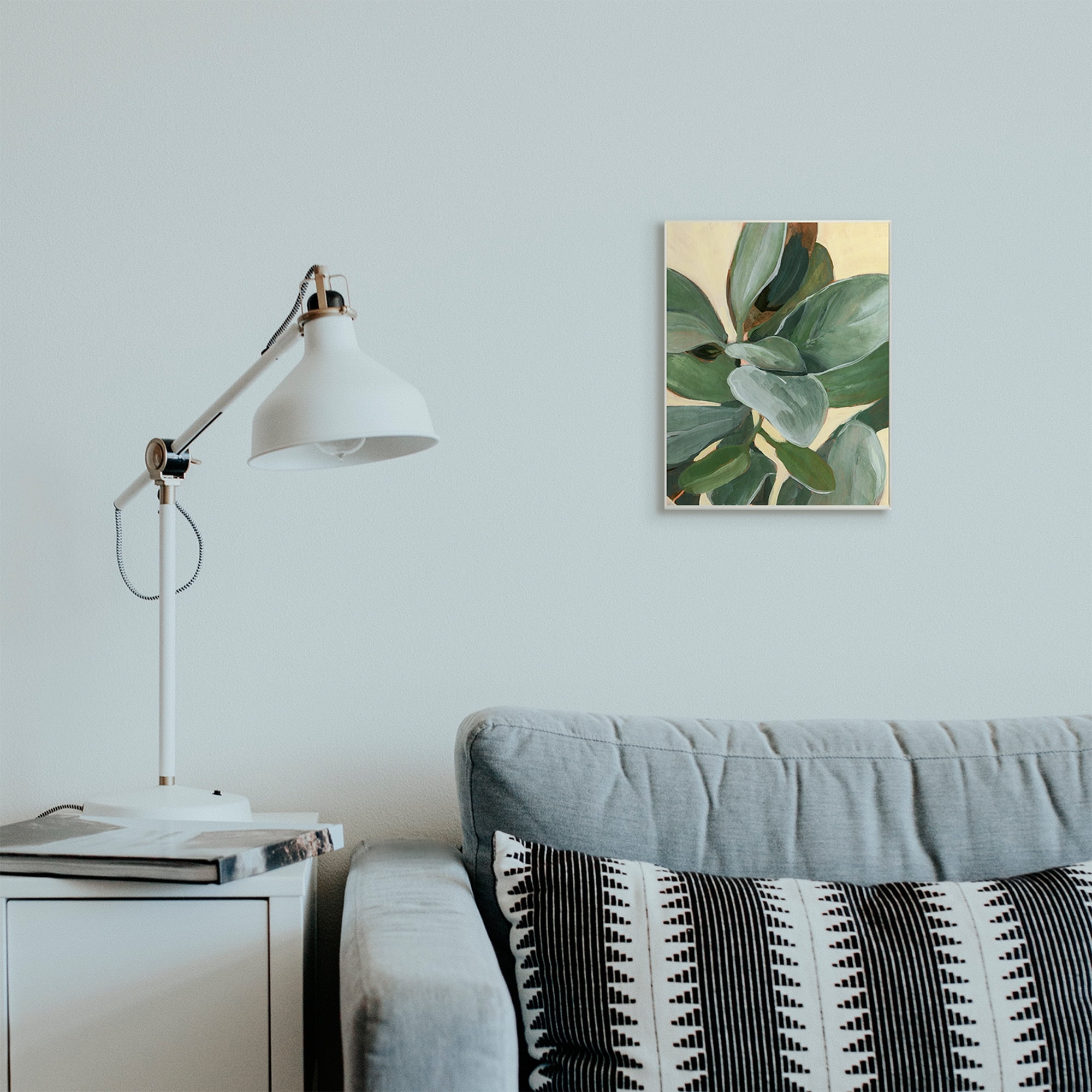 Stupell Industries Potted Plant Study Full Green Leaves Wall Plaque, 10 x 15, Design by Annie Warren
