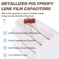 thumbnail image 3 of Uxcell 20 Pcs Metallized Polypropylene Film Capacitors, CBB22 630V 832J 0.082UF Capacitors Assortment Kit for Electronics Appliances and Energy Saving Lamps, Red, 3 of 6