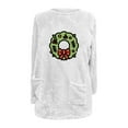 thumbnail image 3 of Timegard Tops for Women Fall Winter Fleece Linend Christmas Print Long Sleeve Thick Pullover with Pockets, 3 of 3