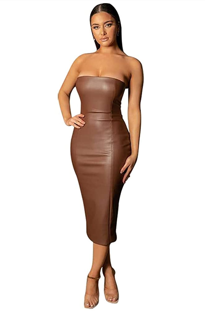 faux leather tank dress