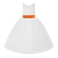 thumbnail image 2 of Ekidsbridal Ivory Lace Back Flower Girl Dress Junior Bridesmaid Princess for Toddlers 212noFT 2, 2 of 3