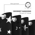 Deconovo Kids Curtains Foil Print Black Blackout Curtains Grommet Window Curtains for Small