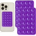 thumbnail image 1 of 2 Pcs Silicone Suction Phone Case Adhesive Mount, Suction Phone Case Mount Anti-Slip Hands-Free Mobile Accessory Phone Accessory Holder (Purple), 1 of 5