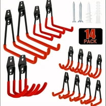 Garage Storage Hooks Heavy Duty, Wall Mount Storage Organizer for  Hanging Bike, Ladder and Garden Tools, 14 Pack