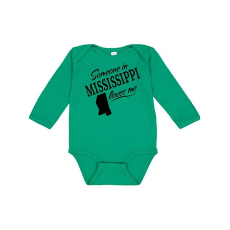 

Inktastic Someone in Mississippi Loves Me Gift Baby Boy or Baby Girl Long Sleeve Bodysuit