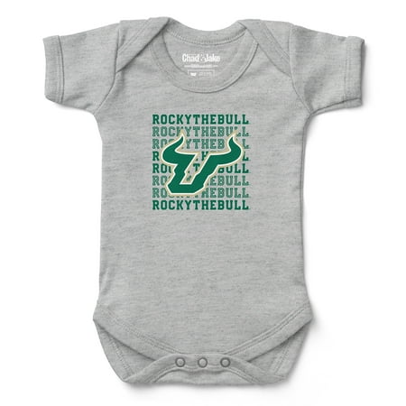 Infant Chad & Jake Heather Gray South Florida Bulls Retro Bodysuit