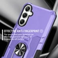 thumbnail image 5 of YEYKX Case for Samsung Galaxy S23 FE 5G, Ring Holder Kickstand Anti-Fingerprint Non-slip Anti-Drop Heavy Duty Defender Rugged Case Cover for Samsung S23 FE 5G Phone 6.4 inches,Purple, 5 of 9