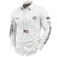 thumbnail image 3 of 250 Anniversary USA Shirt Long Sleeve Button Down Lapel Shirt Independence Day Plus Size Casual Shirts for Men White XL, 3 of 3