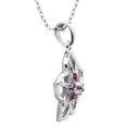 thumbnail image 2 of Forever Facets Genuine Amethyst February Birthstone Floral Pendant in Sterling Silver, Adult Female, 2 of 6