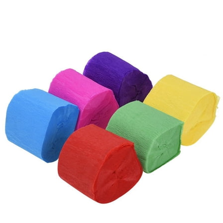 WHAMVOX Bright Color Crepe Paper Roll for Decorating Parties and Events Assorted Color 25m Roll