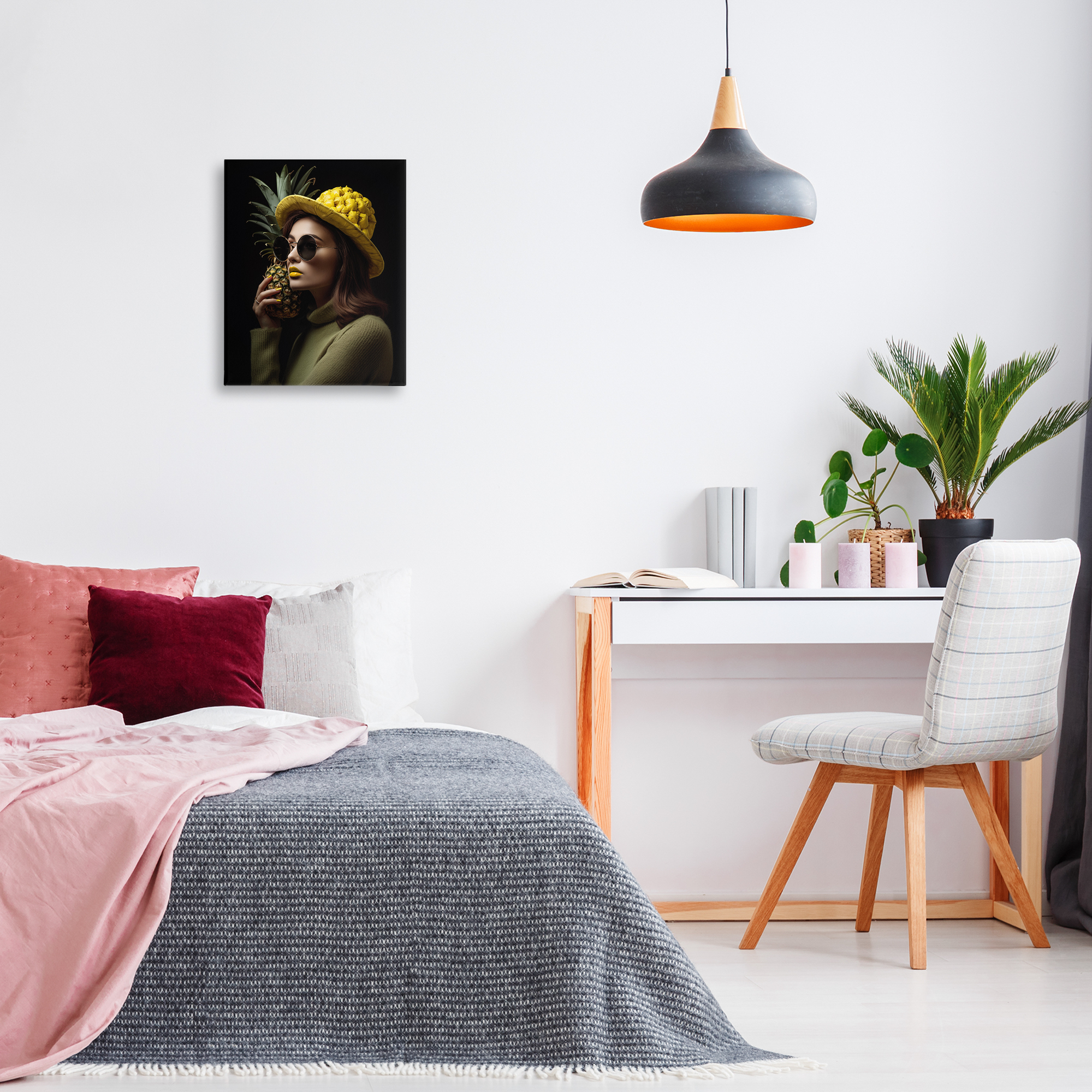 Stupell Industries Chic Tropical Woman Novelty Painting Gallery Wrapped Canvas Art Print Wall Art, 16 x 20