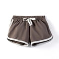 thumbnail image 3 of WMTBSRSW Big Girls Athletic Shorts Striped Drawstring Shorts Kids Running Sport Boxer Short Cycling Gym Cotton Soft Dolphin Shorts 7-14 Years, 3 of 3