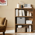 thumbnail image 6 of LEDREM 3-Tier Adjustable Bookcase, Open Bookshelf, Storage Shelf Organizer, 22lb Capacity per Shelf, for Home, Office, Rustic Brown, 6 of 6