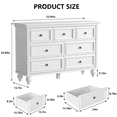 thumbnail image 3 of Zzistar 7 Drawer Dresser, Vintage Wood Drawer Dresser Chest of Drawer Storage Cabinet, 3 of 10