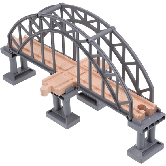 ABCISI Train Bridge Model, Wooden Train Track Accessories with Bridges and Tunnels, Cross Railway Toys, Train Scene Layout Props Toy for Kids Toddlers,Creative DIY Train Play for Enhances Imagination