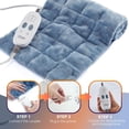 thumbnail image 3 of Weighted Electric Heating Pad with Massage, 3 Heat Levels and 3 Vibration Settings for Back Pain, Neck and Shoulders, 3 of 7