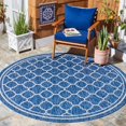 thumbnail image 2 of SAFAVIEH Courtyard Claudia Geometric Indoor/Outdoor Area Rug, Navy/Grey, 6'7" x 6'7" Round, 2 of 6