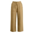 thumbnail image 4 of Ugoldhm Girl's High Waist Wide Leg Cotton Linen Pants Drawstring Waist Split Hem Casual Pants with Pockets for Summer Ages 4-13, 4 of 6