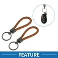 thumbnail image 2 of Llavero para Automóvil Unique Bargains Llavero Universal con Anillo para Llaves de Control Remoto para el Hogar de Cuero Aleación de Zinc Marrón 2 Pcs, 2 of 6