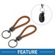 thumbnail image 2 of Llavero para Automóvil Unique Bargains Llavero Universal con Anillo para Llaves de Control Remoto para el Hogar de Cuero Aleación de Zinc Marrón 2 Pcs, 2 of 6