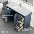 thumbnail image 3 of Eviva Curio 48"W x 18"D Dark Blue Bathroom Vanity with White Carrara Quartz Countertop and Undermount Porcelain Sink, 3 of 11