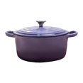 thumbnail image 4 of Utensilios de cocina de hierro fundido, olla de cocina, accesorios para el hogar, olla de inducción multifuncional profunda, mango doble para Púrpura, 4 of 9