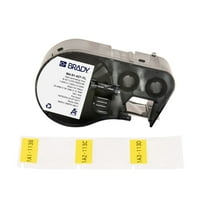 Brady Self-Laminating Vinyl Pre-Sized Labels for Label Printer Black on Yellow