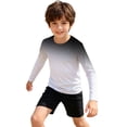 thumbnail image 3 of Lullu Boys Swim Shirt Long Sleeve Rash Guard Gradient Quick Dry UPF50 Swim Top, Sizes 3-14, 3 of 3