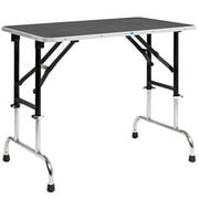 Master Equipment Adjustable Height Folding Portable Grooming Tables for Dogs Mobile Dog Table(Black - 48" x 24")