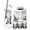 Color 3, variant on Bathroom Accessory Set 6 Piece Mountain Landscape Sun Birds Evergreen trees Mist Watercolor Nature Trash can, Toothbrush Holder, Toothbrush Cup, Soap Dispenser, Soap Dish, Toilet Brush Holder