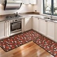 thumbnail image 3 of Kitchen Rugs Sets Of 2,Red Mushroom White Brown Pattern Anti Fatigue Kitchen Mat Rugs Non Slip Washable,Decorative Kitchen Floor Mats for Kitchen,Sink,Laundry,17"x47"+17"x47", 3 of 5
