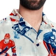 thumbnail image 5 of Ice Hockey Men's Spread Collar Tops, Casual Button Down Shirts for Summer Beach, Printed Short Sleeve Shirts - Unisex, 5 of 6