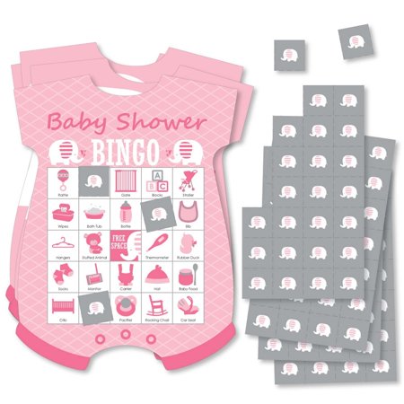 Big Dot of Happiness Pink Elephant - Picture Bingo Cards and Markers - Girl Baby Shower Shaped Bingo Game - Set of 18 price history on PriceWatchPro